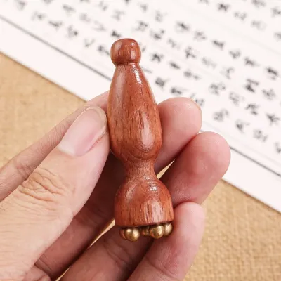 얼굴 어깨 바디 승모근 두피 우드 미니 괄사 마사지기