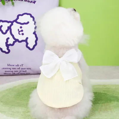 리본 멜빵 애견 나시 애견하네스옷여름용 애견냉감옷 강아지실내복