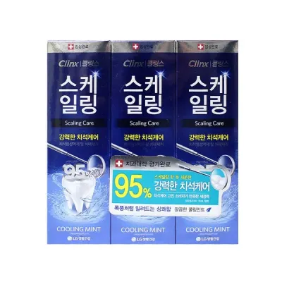 클링스 스케일링케어 쿨링 민트치약 100gX3개입 -TJ/치석케어치약/미백치약/치약/세면도