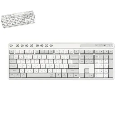 무접점키보드 키보드손목받침대 듀얼 무선 키보드 화이트 441 x 155 x 28mm 1개
