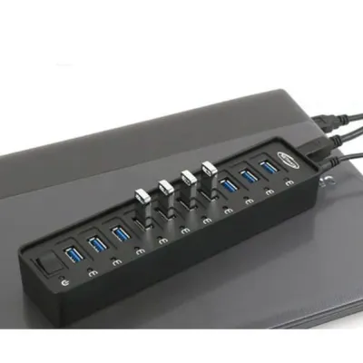 USB3 0 10포트 유전원 허브 12V3A 전원 아답터 포함