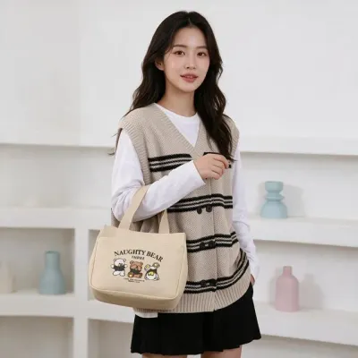 보냉백 곰세마리 도시락가방 캐릭터 보조가방 소풍가방 보온 휴대 야외