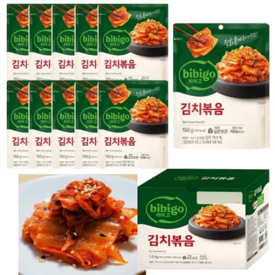 CJ 비비고 김치볶음 150g x 10봉 직화볶음솥 볶음김치