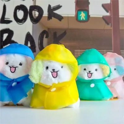 귀여운 강아지 인형 키링 우비 강아지 키링 가방 열쇠고리 자동차
