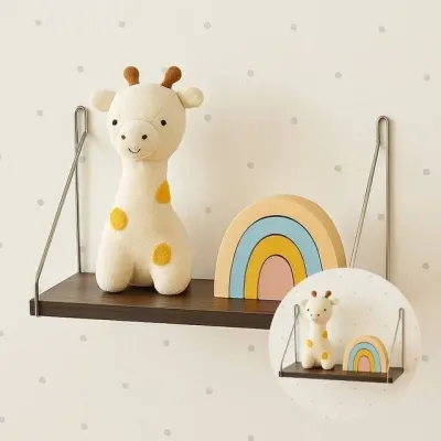 무타공 벽선반 30x15cm 월넛  현관선반 거실선반