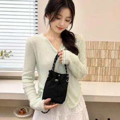 여성 미니 경량 나일론 핸드폰 여행 크로스백
