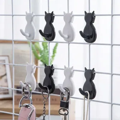 리빙러빙 고양이 네트망 후크 플라스틱 걸이 메쉬망 그물망 철망 모자걸이 소품 매장 진열대 거치대 고리