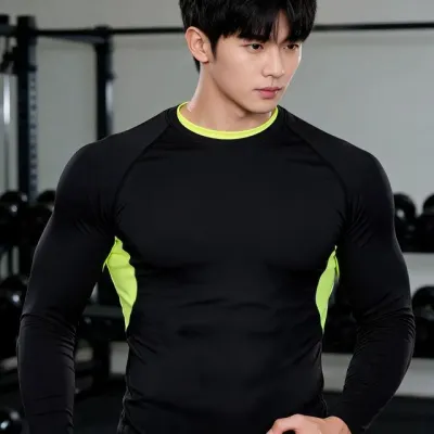 남성 긴팔티 헬스복 웨이트 트레이닝 상의 운동복 헬스장 크로스핏 복장 티셔츠