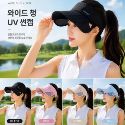 여성 여름 자외선차단 사이드 챙조절 골프 썬바이저 스포츠모자