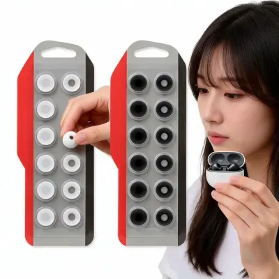 이어폰 이어팁 교체용 실리콘 커버 헤드셋 소모품 부속품 이어패드 6쌍 1SET