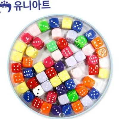 diy 주사위 비즈 알록달록 주사위 비즈 귀여운 다색 만들기 팔찌 교육용 주얼리 목걸이 어린이 수공예 놀이