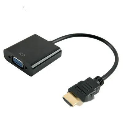 HDMI 케이블 일체형 노트북 PC 구형 모니터 빔프로젝터 연결 전원연결 to VGA 컨버터 D SUB 모니터케이블
