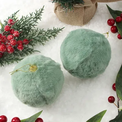 퓨어그린 패브릭 장식볼 2P(10cm) (보들폼폼이)