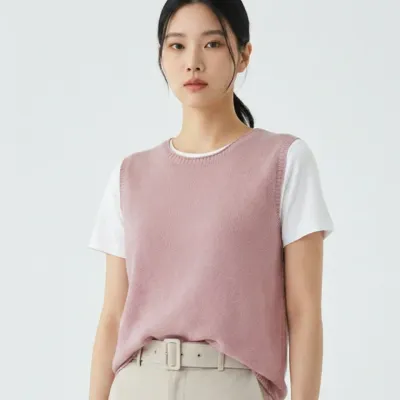 여성 봄 가을 여름조끼 레이어드 베스트 예쁜 루즈핏 니트 조끼 쪼끼 브이넥나시