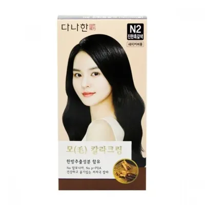 다나한 모 칼라 크림 N2 진한흑갈색 새치염색약 흰머리염색 셀프