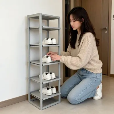 현관 신발 정리대 아기 신발장 틈새 수납함 경량 렉 선반 높이 조절 보관함