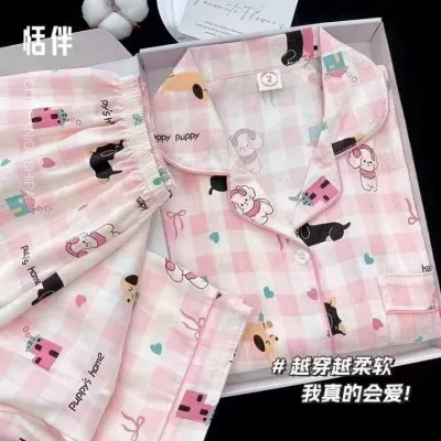 유아키티잠옷 봄과 가을 신상품 Ins 스타일 달콤한 파자마 캐릭터 구름면 긴팔 팬츠 홈웨어