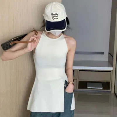 롱 홀터 슬리브리스 나시 페미닌룩 데일리룩 데이트룩 캐주얼룩