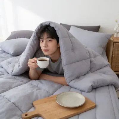 차렵이불 소프트워싱 옥수수솜 침구 침대 사계절용 거실용 퀸 슈퍼싱글 이불