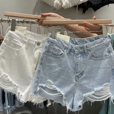 여성 데미지 컷팅 숏팬츠 청반바지