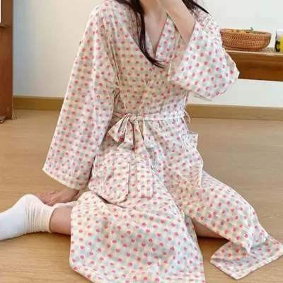 하트 여성 롱가운 루즈핏 샤워 잠옷 커플 가운 샤워가운 여성샤워가운