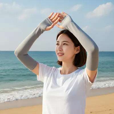 쿨링핏 자외선차단 손등 쿨토시 골프 등산토시 그레이