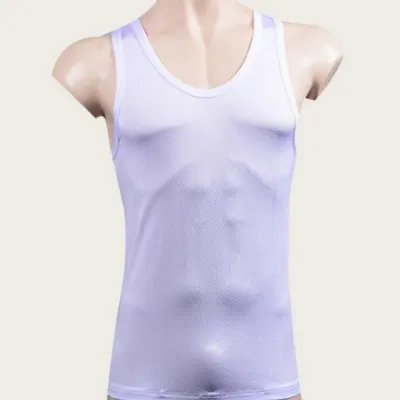 남성 여름 쿨링 무지 엠보 패턴 인견 런닝 나시 민소매