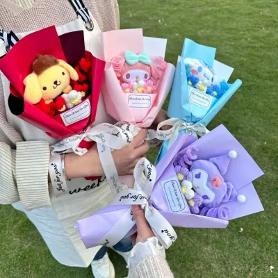 크리에이티브 봉제 캐릭터 부케 선물 완제품 발렌타인 데이 생일 여자친구 절친 메이커 도매