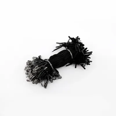 Kimspp 옷핀 실고리(블랙핀+블랙끈) 약100개 택고리 상표끈 라벨끈 택끈 택핀