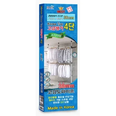 막대 행거 4단 압축 봉 옷걸이 옷장 고급형 철제 스탠드 옷가게