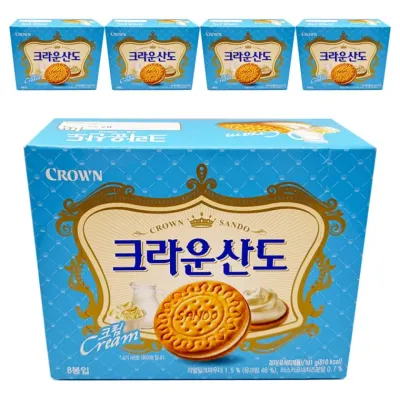 크라운제과 크라운산도 크림 161g 5개