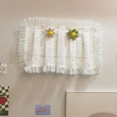 YJR 레이스 찍찍이 두꺼비집 가림막 장식 가리개 커튼 45x35cm 셀프인테리어
