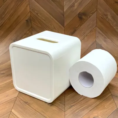 두루마리 사각 휴지케이스 화이트