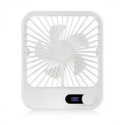 디스플레이 (1개입) BLDC모터 MO-SP201 무선 화이트 LED USB 미니 선풍기 모