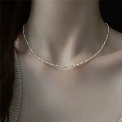 여성 진주 목걸이 여성 목걸이 레이어드 데일리 얇은 주얼리 초커 패션 큐빅 담수 비즈 심플 실버 쇄골