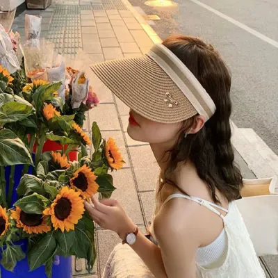 골드리본 라탄모자 바캉스 물놀이 여행 캠핑모자 여름모자 여성모자 라피아모자