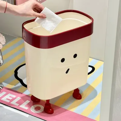 새로운 틈새 쓰레기통 사각형 귀여운 ins 풍대 압권 휴지통 거실 화장실 주방 귀여운 가정용 사무실 휴지통
