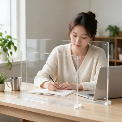 아크릴 칸막이 책상 가림막 테이블 투명 차단 판 사무실 공부방 학습용