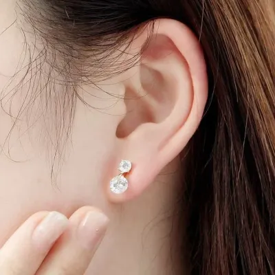 다이아 큐빅 귀걸이 쇼핑백포함 패션링귀걸이 20대여성귀걸이