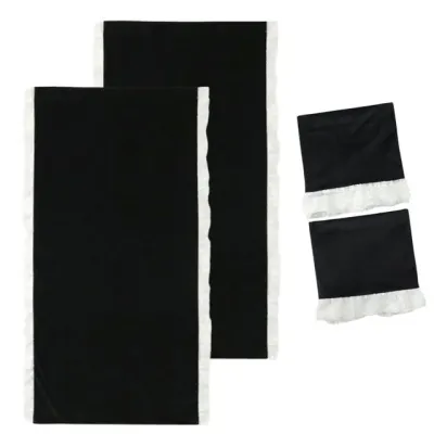 레이스 암막커튼 햇빛 자외선 차단 2장 100x200cm 블랙 대형 커텐 거실커튼