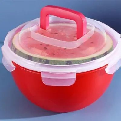 수박 보관통 야채 밀폐용기 과일 물빠짐 대용량 손잡이 채반 6L