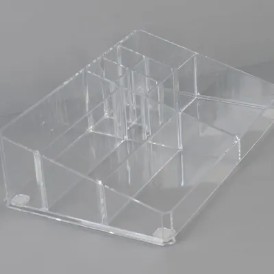 다용도정리함 9칸분리 정돈 투명수납함 파우더 메이크업박스 매니큐어 립틱 뷰티룸