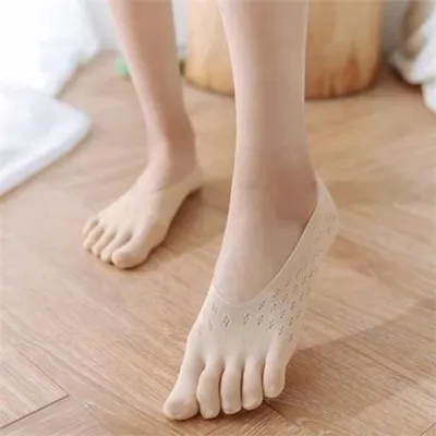 여성 여름 양말 여성 무지 양말 논슬립 베이직 데일리 통기성 스타킹 스니커즈 기능성 발가락 펀칭 구두
