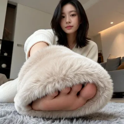 퍼슬리퍼 겨울 털실내화 방한 룸슈즈 공용 사무실 거실 발보온 방바닥