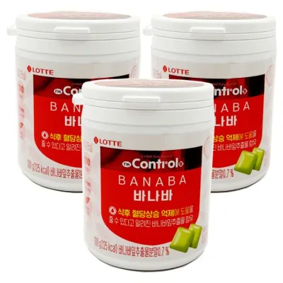 롯데 아임 컨트롤껌 바나바 용기 100g x 3개