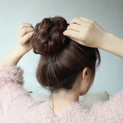 올림머리 곱창밴드 가발 3p C컬