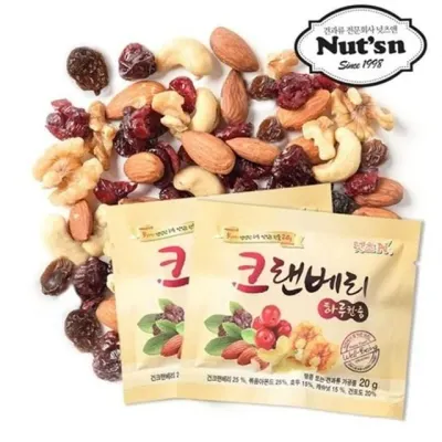 하루 한줌 혼합 견과 하루견과 크랜베리 매일 데일리 개별포장 식사대용 선물 건강 여행용 간식용 사무실