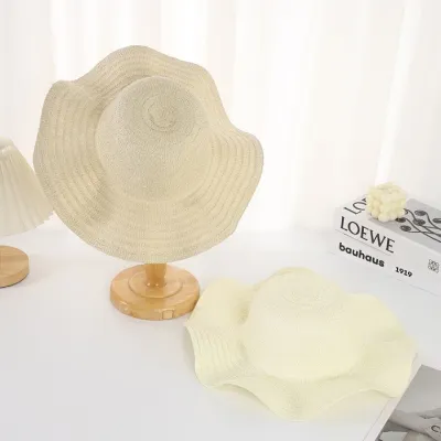 여성 여름 밀짚모자 DIY 플레인 햇블랭크 와이드챙 자외선차단 접이식 바캉스 버킷햇