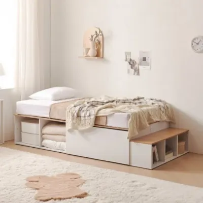 가구산책 대용량 높은수납침대S 오픈형 SET DN7027