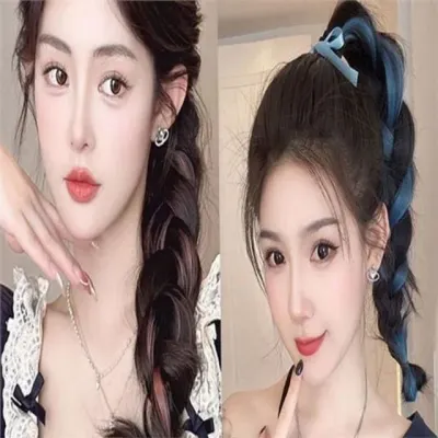 여성 똥머리 가발 여성 반묶음 가발 업스타일 웨이브 당고머리 포니테일 부분 묶음 장식
